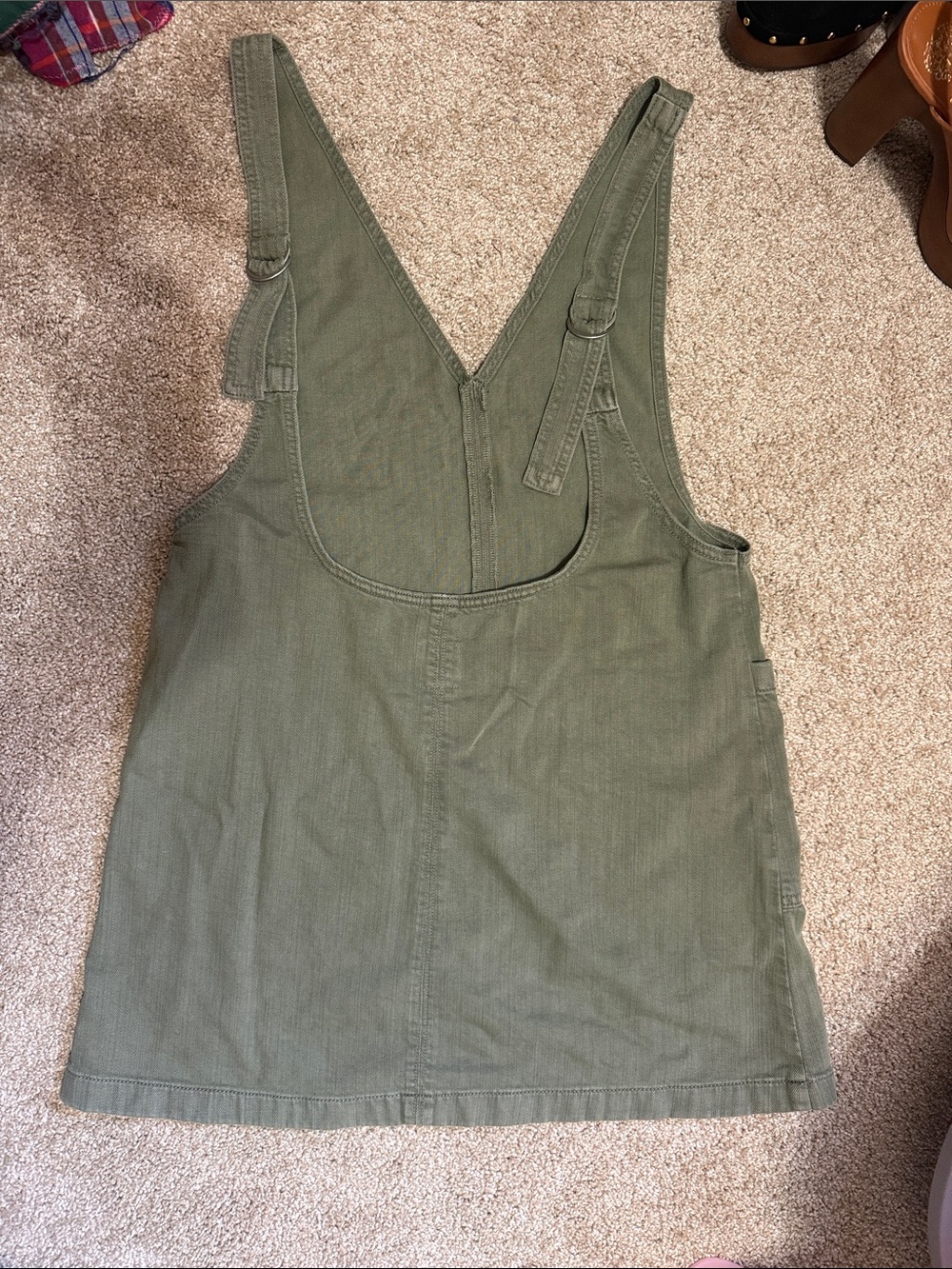 aerie Olive Green Utility Pinafore Jumpsuit - Picture 4 of 4